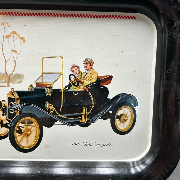 Vintage Ford Torpedo 1910 Car Design Black Serving Tray - Picture 2 of 5